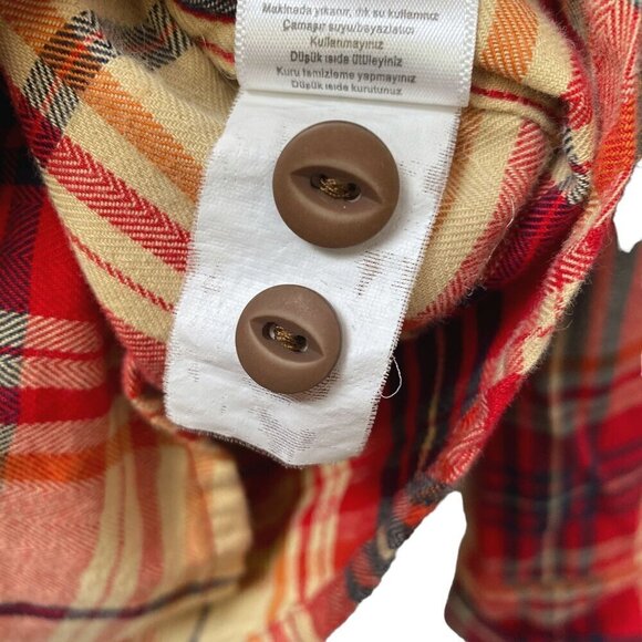 JACHS Mens Shirt Size Large 100% Cotton Red Plaid Long Sleeve Button up Utility - Picture 12 of 12